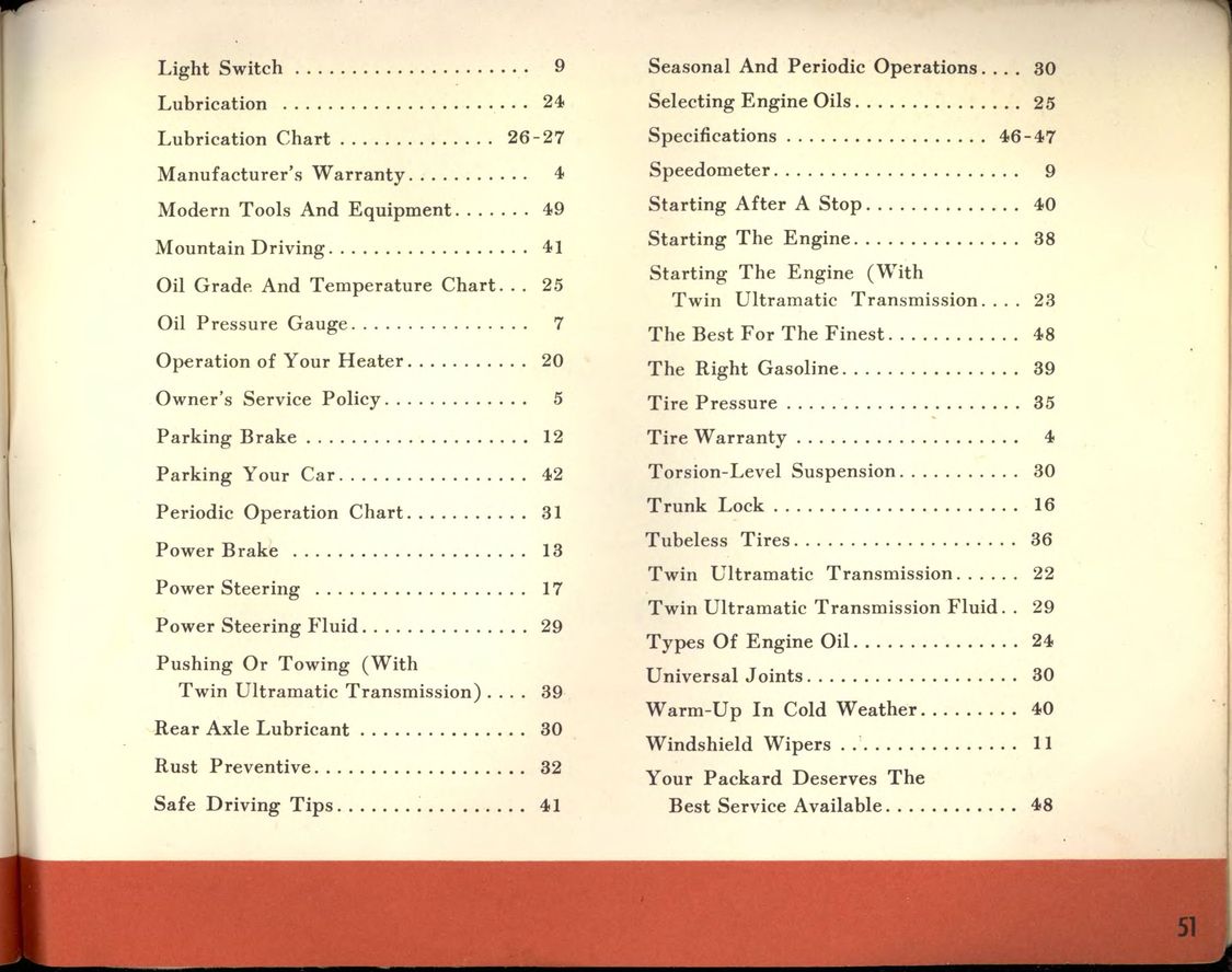1955 Packard Owners Manual Page 17